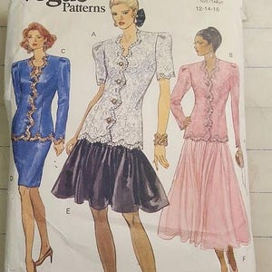 Vintage Vogue pattern 8228 cocktail dress with separate lace top size 6- 8- 10, 12-14-16 out of print some pieces cut, all here