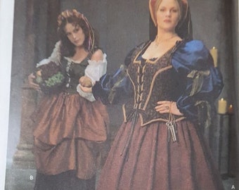 Simplicity pattern 8249 Tudor gown costumes size 18 - 24 out-of-print uncut factory folded