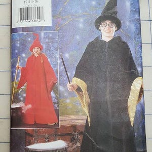 Butterick pattern 3184 child wizard costume size 12-14-16 out-of-print factory folded uncut