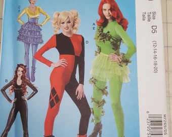 McCalls pattern 7269 villainess cosplay costumes size 12 - 20 out-of-print uncut factory folded