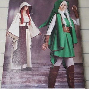 Simplicity pattern 8199 misses fantasy ranger Link costumes sizes 6-14 and 14 22 out-of-print uncut factory folded image 2