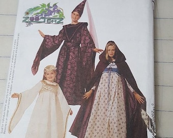 McCalls pattern 8937 size misses Medium medieval costumes rare out-of-print factory folded uncut