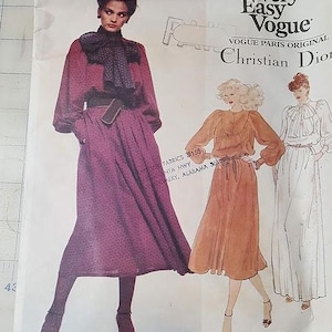 Vintage Vogue pattern 2023 Christian Dior long sleeved dress size 10 VERY RARE out-of-print all pieces neatly cut all here