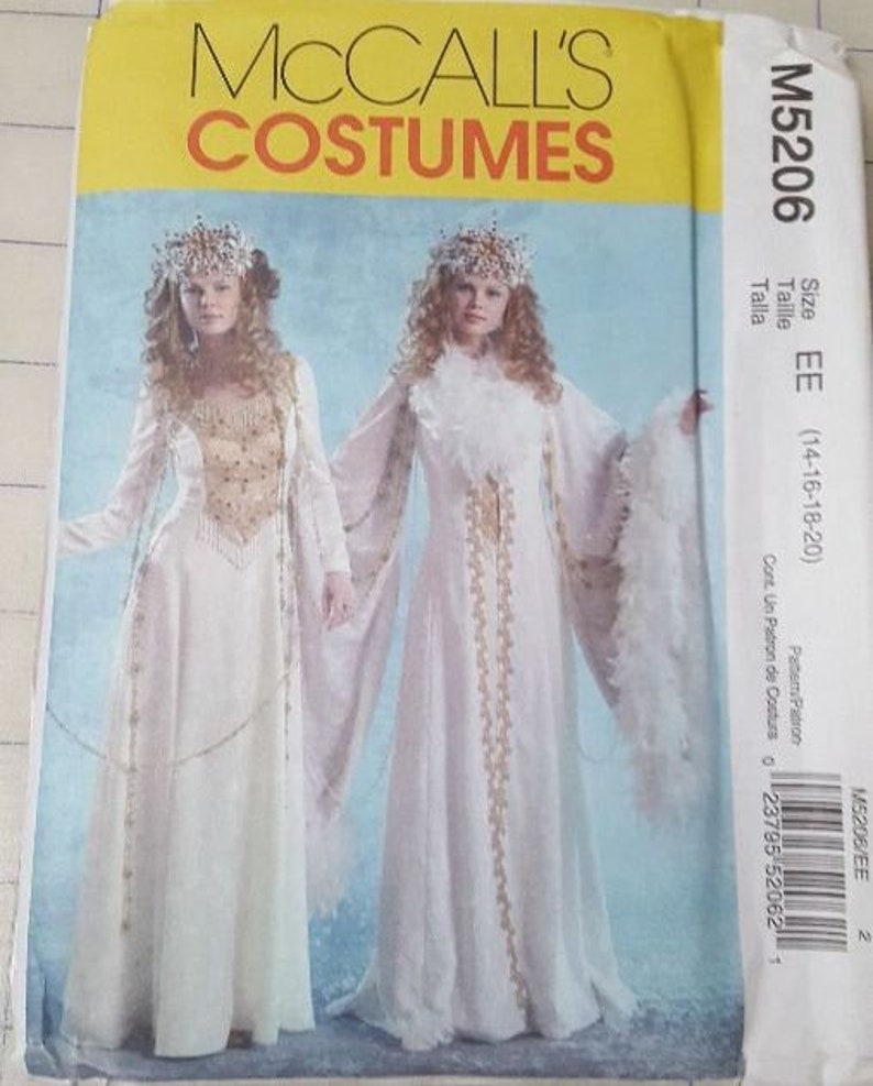 McCalls pattern 5206 medieval gown sizes 14-20 RARE out-of-print uncut factory folded image 1