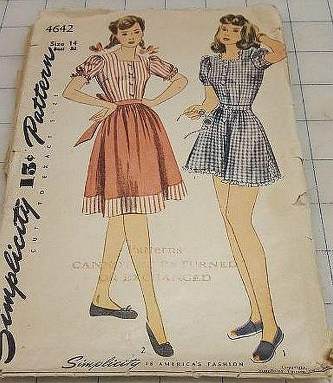 Vintage Simplicity Pattern 4642 Women 1940s Playsuit and Dress Size 14 ...