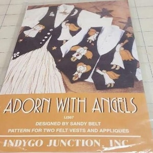 Indygo Junction pattern one size Adorn With Angels rare out of print factory folded uncut