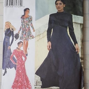 Vintage Style pattern 2480 long sleeved princess lines dress flared skirt size 6-16 VERY RARE out-of-print all pieces neatly cut all here