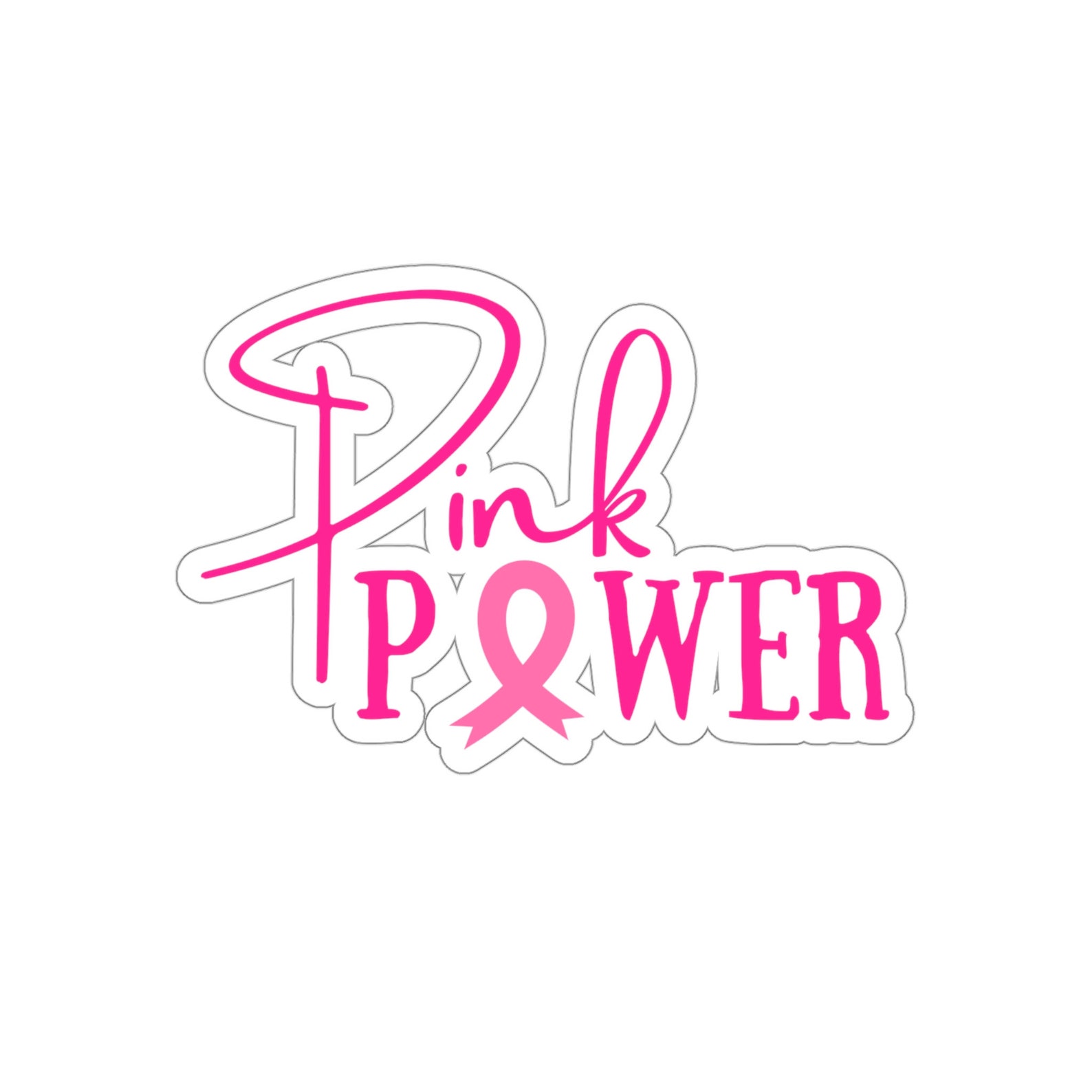 Pink Power Sticker Breast Cancer Sticker Breast Cancer - Etsy