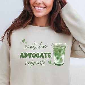 Assistente sociale felpa Matcha camicia MSW regalo di laurea Matcha regalo lavoro sociale camicia vestiti alla moda avvocato Tshirt Matcha amante compleanno