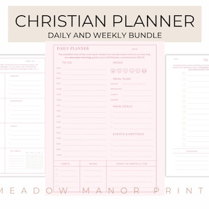 Christian Planner Printable DAILY AND WEEKLY Faith Planner Digital ...
