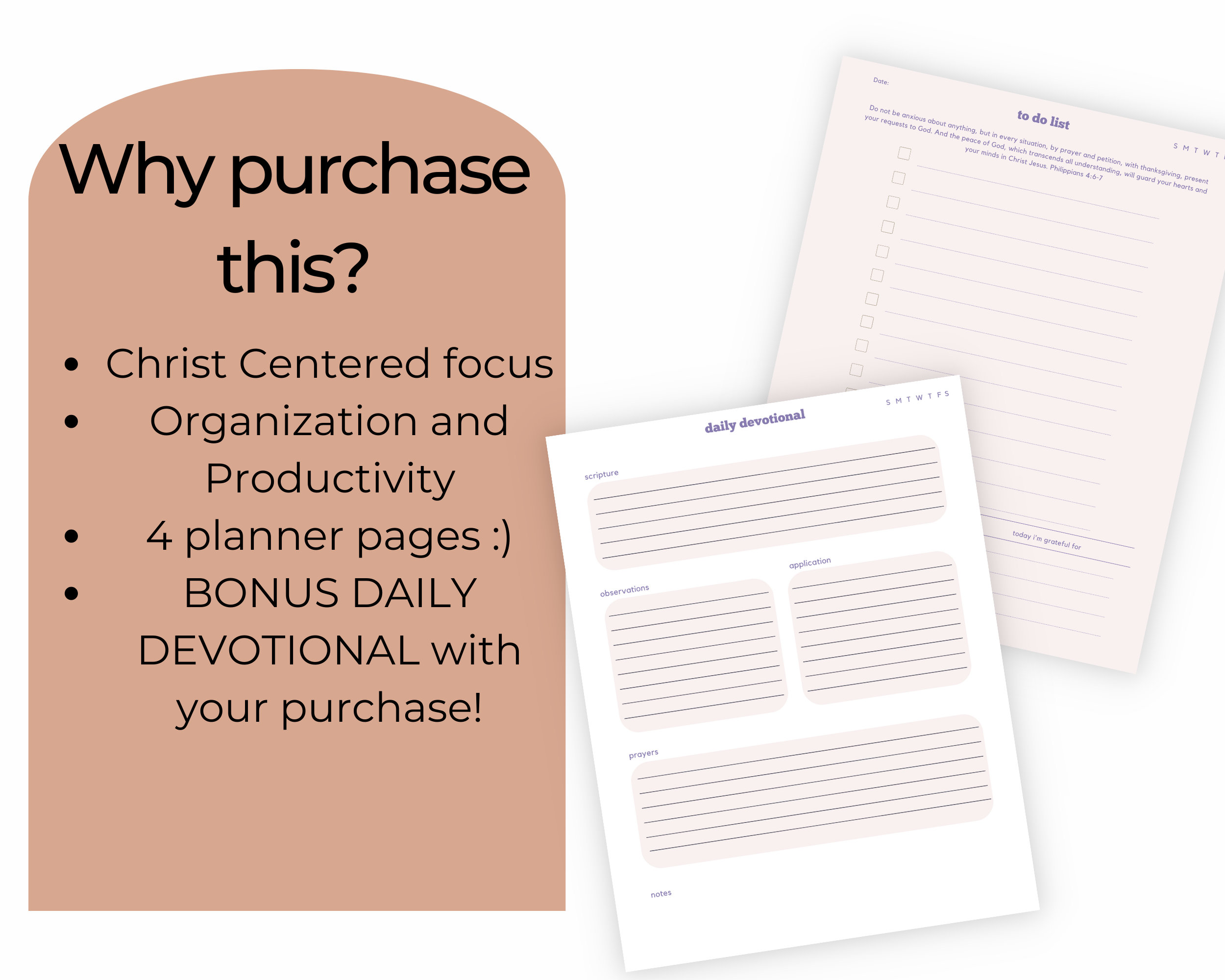 Christian Planner Printable Downloadable Faith Journal Devotional Bible ...