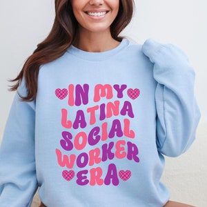 Latina assistente sociale camicia MSW laurea regalo lavoro sociale era felpa LCSW Tshirt Latina negozi Latina Grad regalo prima generazione Grad