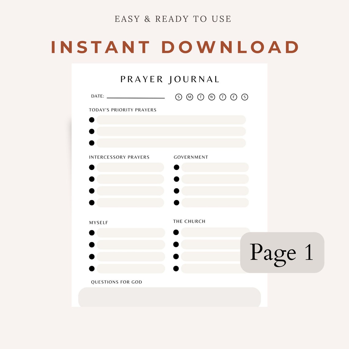 Prayer Planner Printable Prayer List Devotional Notebook Prayer Cards ...