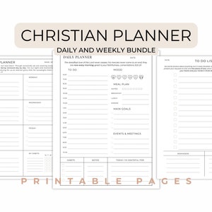 Christian Planner Printable TÄGLICHE UND WÖCHENTLICHE Glaube Planner Täglicher Christian Planner To Do Liste Christian Journal Devotional Planner Bibel
