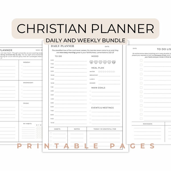 Daily Planner Printable - Etsy