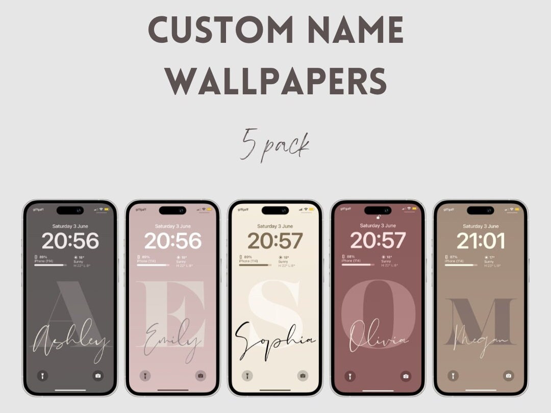 5 Custom iPhone Wallpaper, Aesthetic Phone Background, Affirmations, Personalization, Modern 