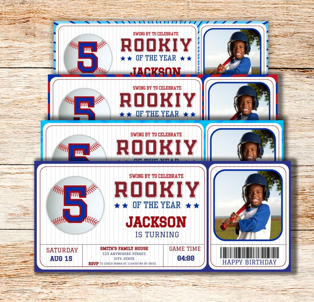 Printable Baseball Game Ticket Birthday Baseball Ticket Gift Etsy