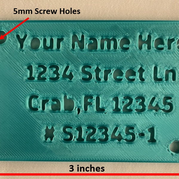 Custom crab/lobster pot identification name tag (set of 6)