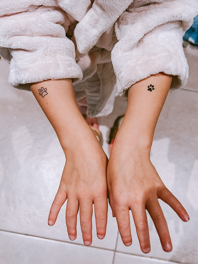Paw Print Temporary Tattoo Set - Etsy