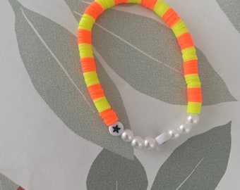 Bracelet orange  et jaune fait mains