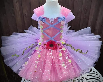 Baby / Toddler Deluxe Princess Rapunzel Inspired Knee Length Tutu Dress