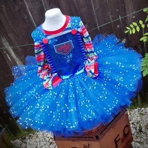 Chucky Horror Doll Halloween Tutu Dress and matching long sleeved top Halloween Costume, Party Dress image 2