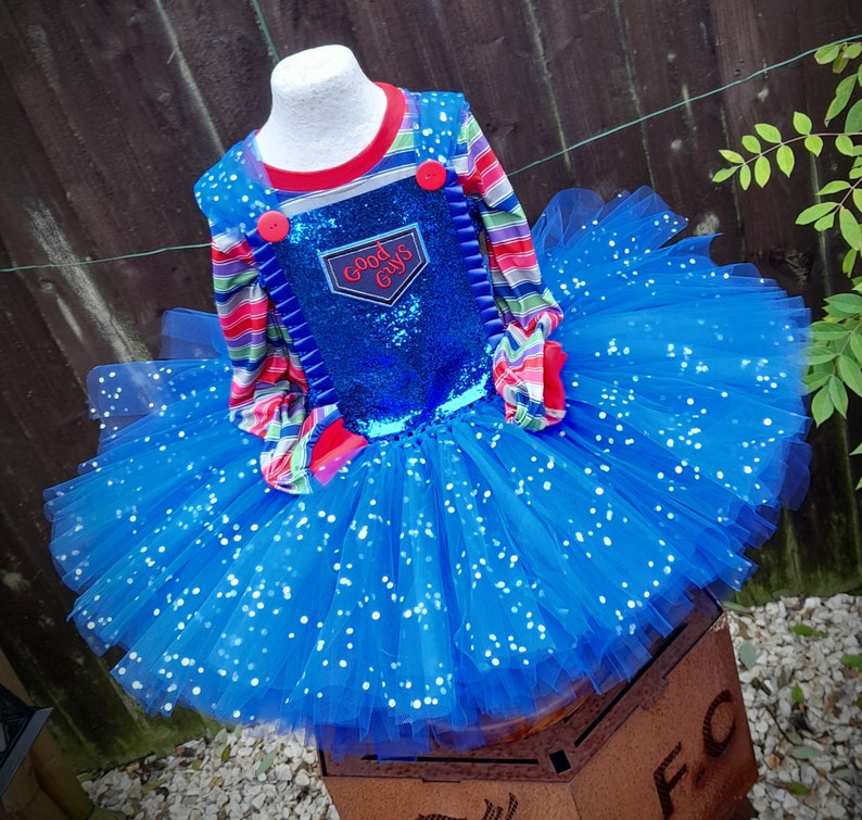 Chucky Horror Doll Halloween Tutu Dress and matching long sleeved top Halloween Costume, Party Dress image 2