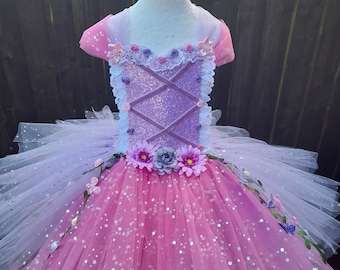Princess Rapunzel Inspired Knee Length Tutu Dress