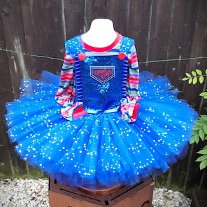 Chucky Horror Doll Halloween Tutu Dress and matching long sleeved top Halloween Costume, Party Dress image 1