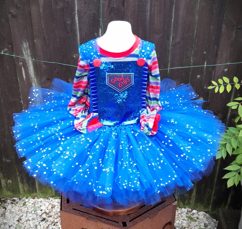 Chucky Horror Doll Halloween Tutu Dress and matching long sleeved top Halloween Costume, Party Dress image 1