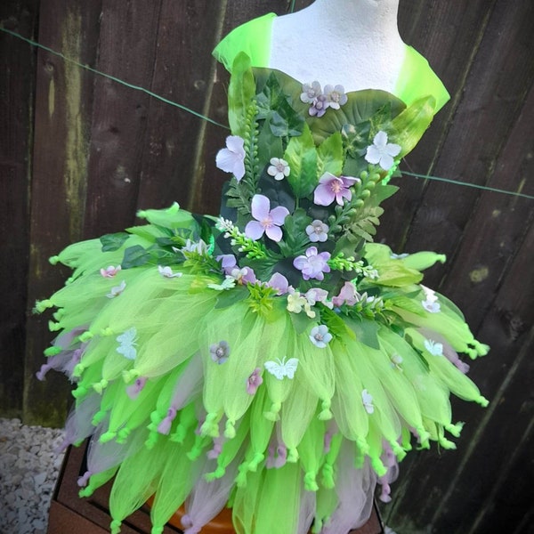 Green Spring Garden Fairy Tutu Dress - Halloween Costume, Dressing Up, Birthday Party Dress, Christmas Present, Fantasy, Bridesmaid Outfit