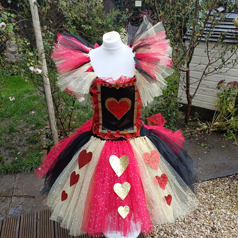 Adult Queen of Hearts Inspired Knee Length Tutu Dress Halloween Costume ...