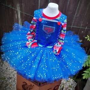 Chucky Horror Doll Halloween Tutu Dress and matching long sleeved top Halloween Costume, Party Dress image 4