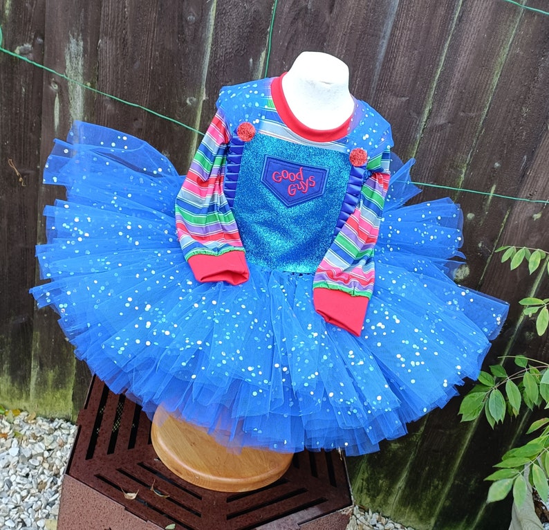 Chucky Horror Doll Halloween Tutu Dress and matching long sleeved top Halloween Costume, Party Dress image 6