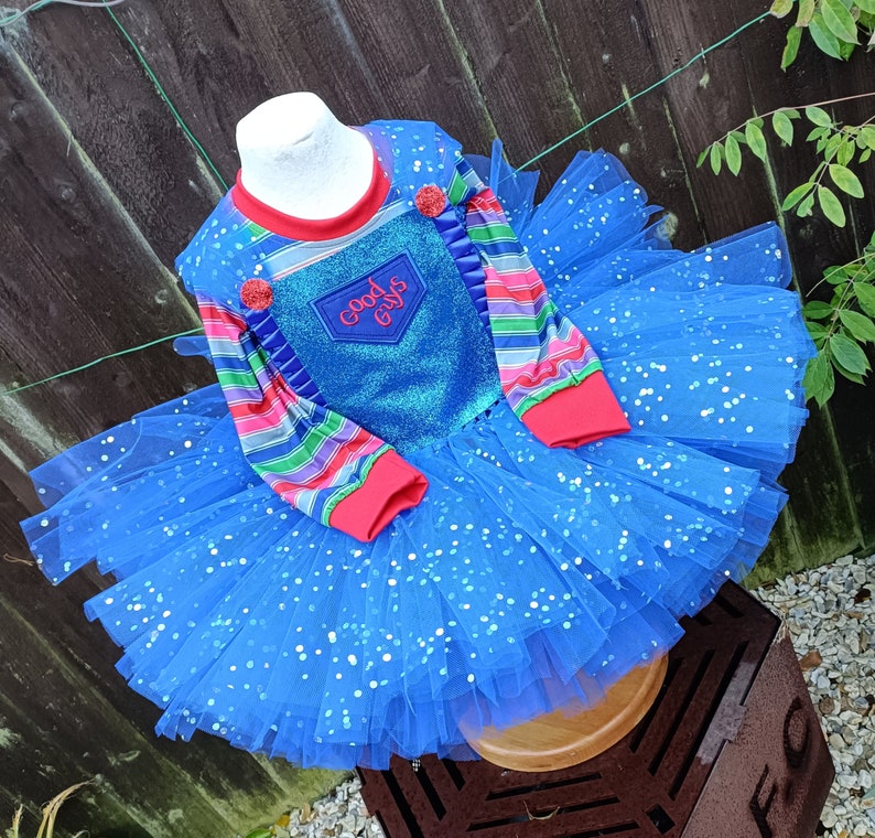 Chucky Horror Doll Halloween Tutu Dress and matching long sleeved top Halloween Costume, Party Dress image 8