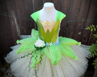 Deluxe Princess and The Frog Inspired Knee Length Tutu Dress - Halloween Costume, Princess Party Dress, Christmas Birthday Present, Pageant