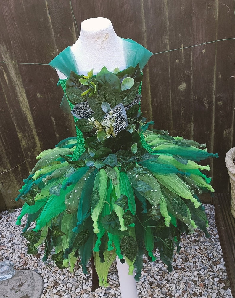 Adult Woodland Leaf Flower Fairy Tutu Dress Halloween Costume, Party Dress, Christmas Present, Cosplay, Fantasy, Birthday Party Outfit image 6