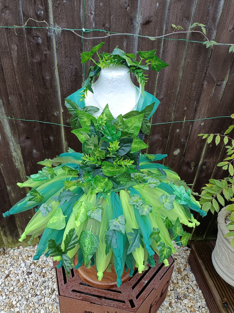 Woodland Leaf Flower Fairy Tutu Dress Costume dHalloween, Robe de fête, Cadeau de Noël, Cosplay, Fantaisie, Tenue de fête danniversaire image 2