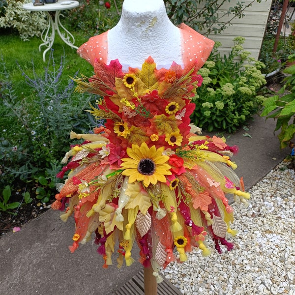 Adult Autumn / Fall Flower Fairy Tutu Dress - Halloween Costume, Dressing Up, Fancy Dress Party, Christmas, Birthday, Cosplay, Fantasy