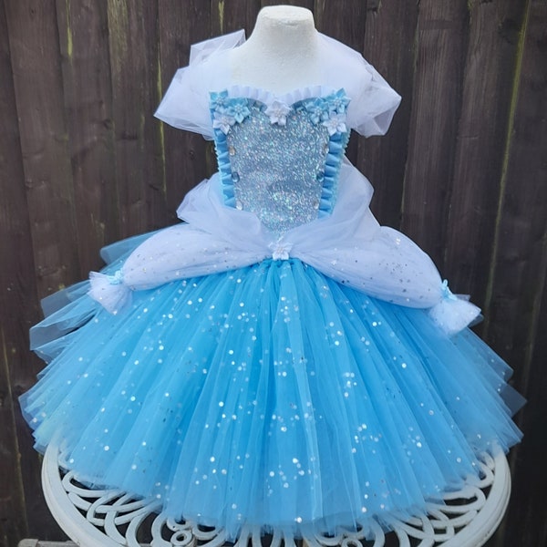 Princess Cinderella Inspired Knee Length Tutu Dress