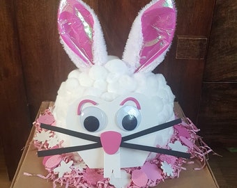 DIY Make Your Own Little Bunny Easter Bonnet Craft Kit Pink Version Hat