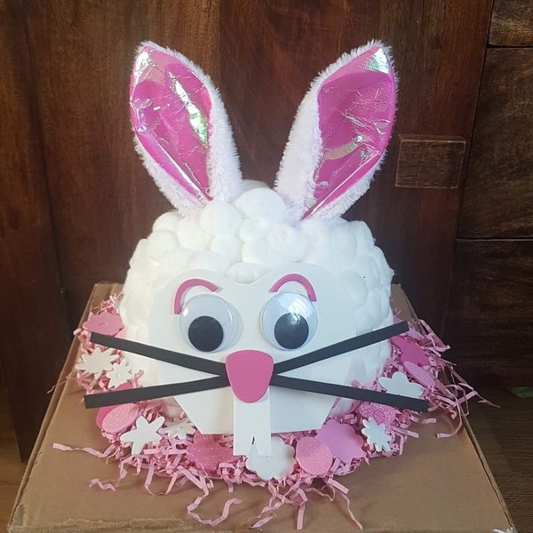 DIY Make Your Own Little Bunny Easter Bonnet Craft Kit Pink Version Hat