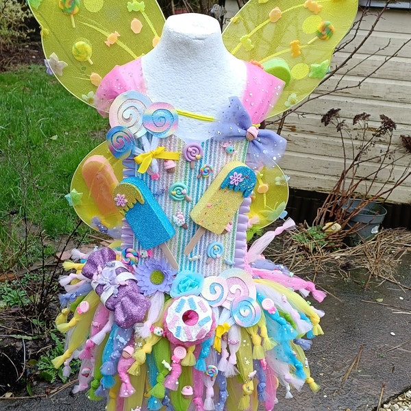 Candyland Fairy Tutu Dress - Halloween Costume, Fancy Dress, Birthday Party, Christmas, Dressing Up, Cosplay - Matching Wings available