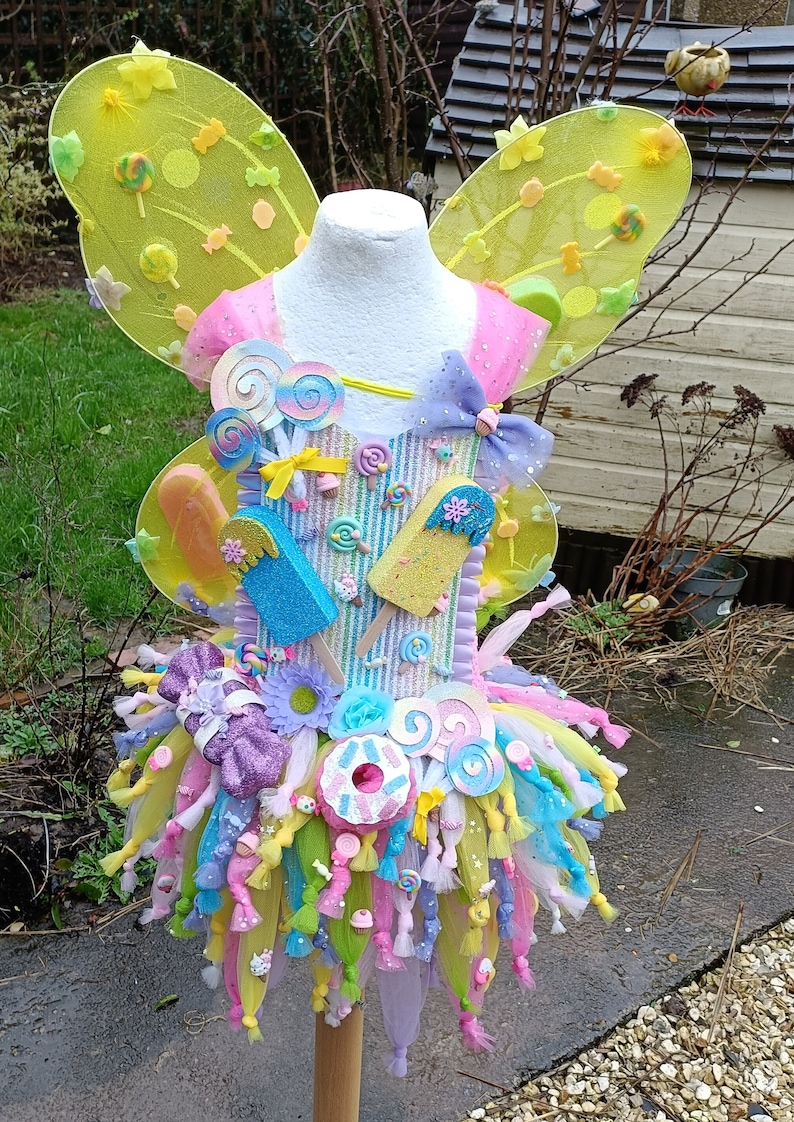 Candyland Fairy Tutu Dress Halloween Costume, Fancy Dress, Birthday Party, Christmas, Dressing Up, Cosplay Matching Wings available image 1