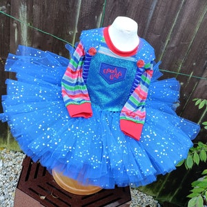 Chucky Horror Doll Halloween Tutu Dress and matching long sleeved top Halloween Costume, Party Dress image 7