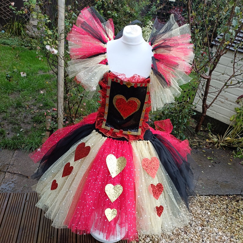 Adult Queen of Hearts Inspired Knee Length Tutu Dress Halloween Costume ...