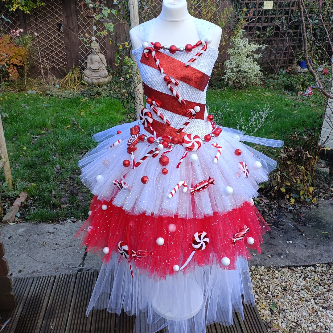Adult Christmas Candy Cane Lane Inspired Knee Length Tutu Dress ...