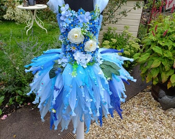 Erwachsene Bluebell Flower Fairy Tutu Kleid - Halloween Kostüm, Party Kleid, Weihnachtsgeschenk, Verkleiden, Fantasy, Cosplay, Geburtstagsparty