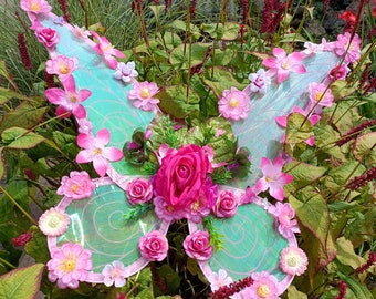 Pink Flower Fairy Magical Wings (matching tutu dress and headpiece/flower crown are available in separate listings)