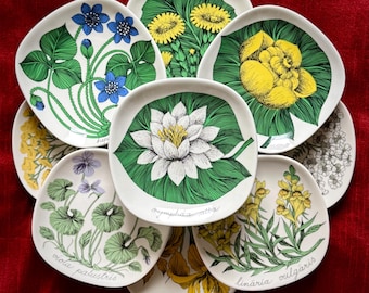 Arabia Finlandia Esteri Tomula „Botanica” Płytki ścienne — Seinälautaset No. 1 — SPRZEDAWANE OSOBNO